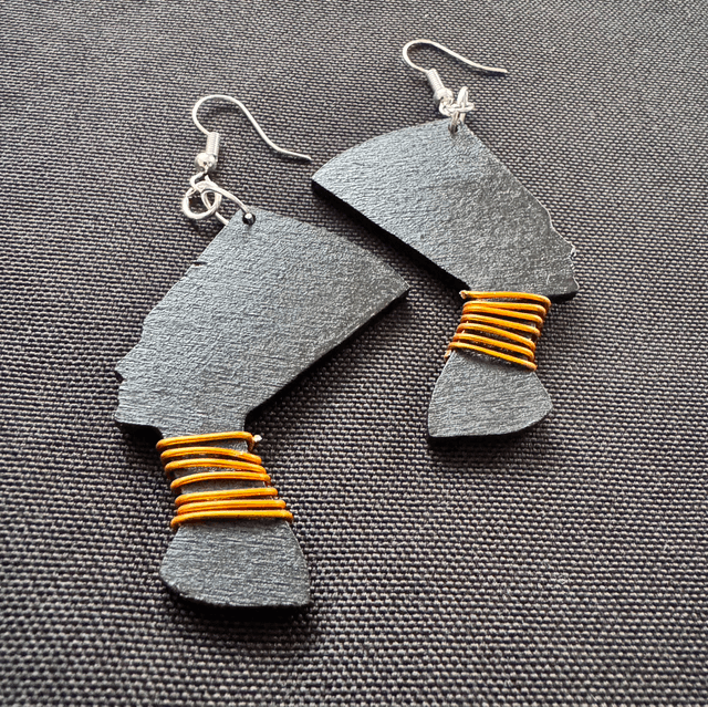 Nefertiti orange Earrings 