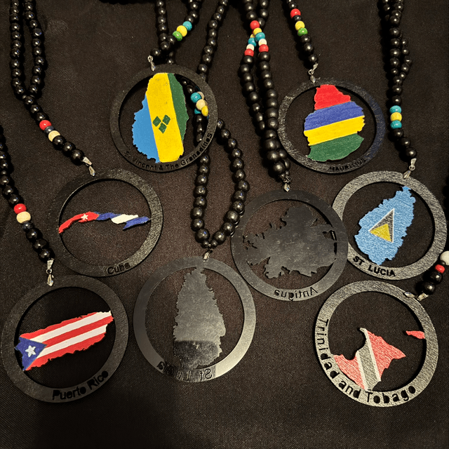 Flag Map Beaded Chain 
