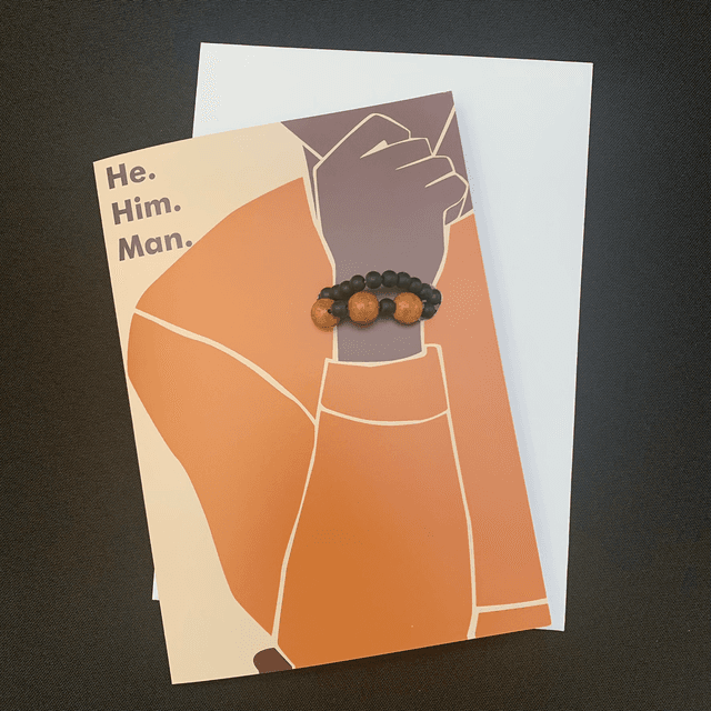 He. Him. Man Gift Greeting Card 