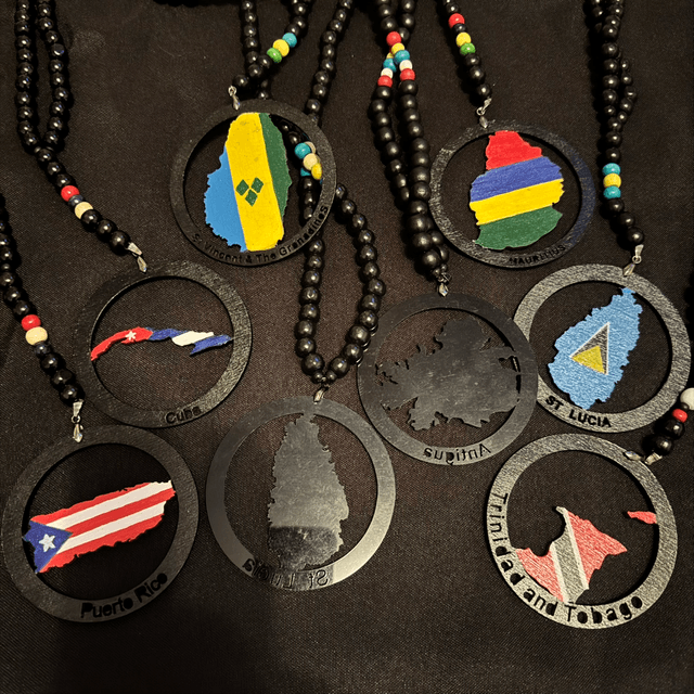 Flag Map Beaded Chain 