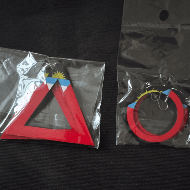 Antigua &amp; Barbuda Painted Earrings 